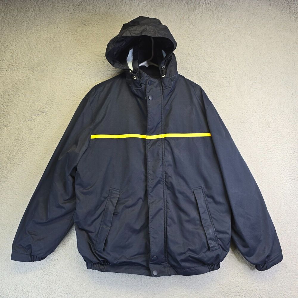 Nautica Reversible Jacket Men's M Blue Fleece Raincoat Y2k 90s Read